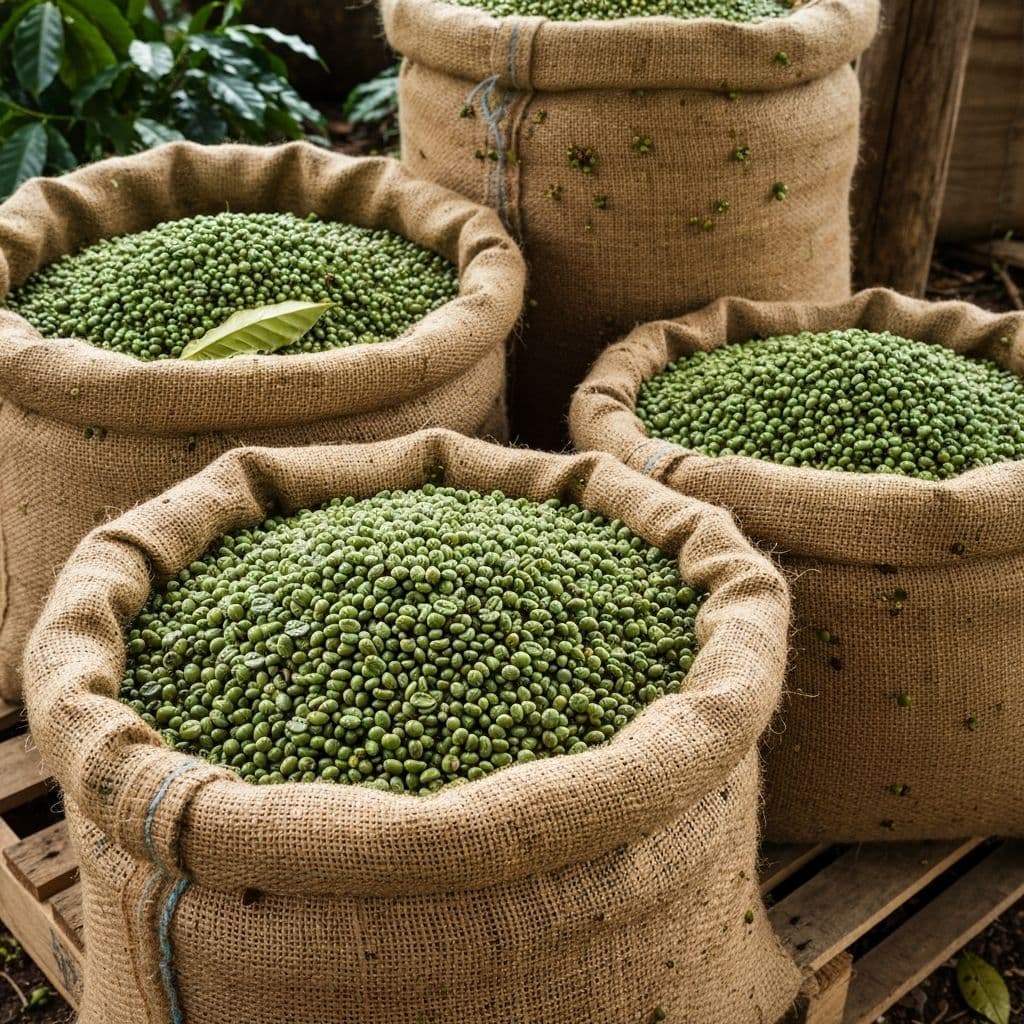 Premium green coffee beans